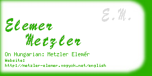 elemer metzler business card